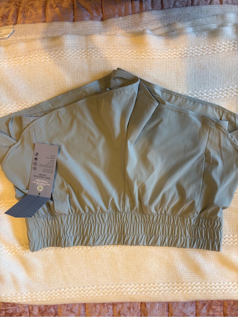 Avia Sage Green Elastic-Hem Workout shorts